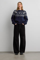 WOOL BLEND FAIR ISLE CARDIGAN