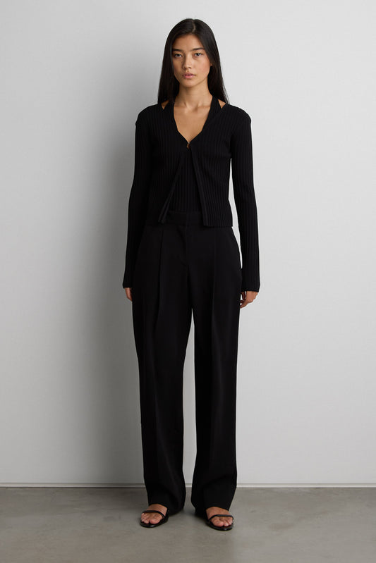 LAYERED EFFECT HALTER CARDIGAN