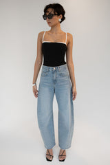 HIGH RISE VINTAGE WASH BARREL JEAN