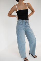 HIGH RISE VINTAGE WASH BARREL JEAN