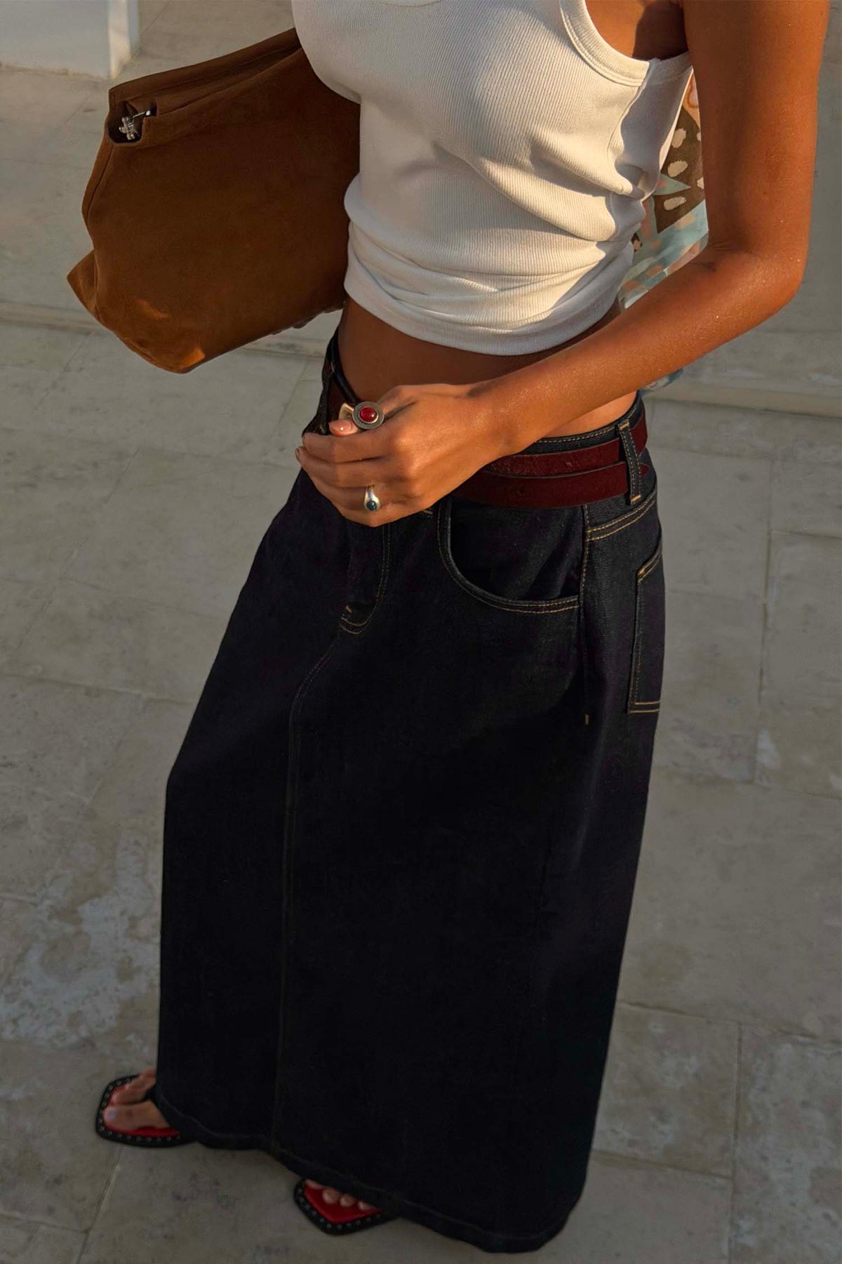 Denim Pencil Skirt