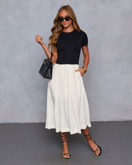 Dual Mode Color Block Midi Dress