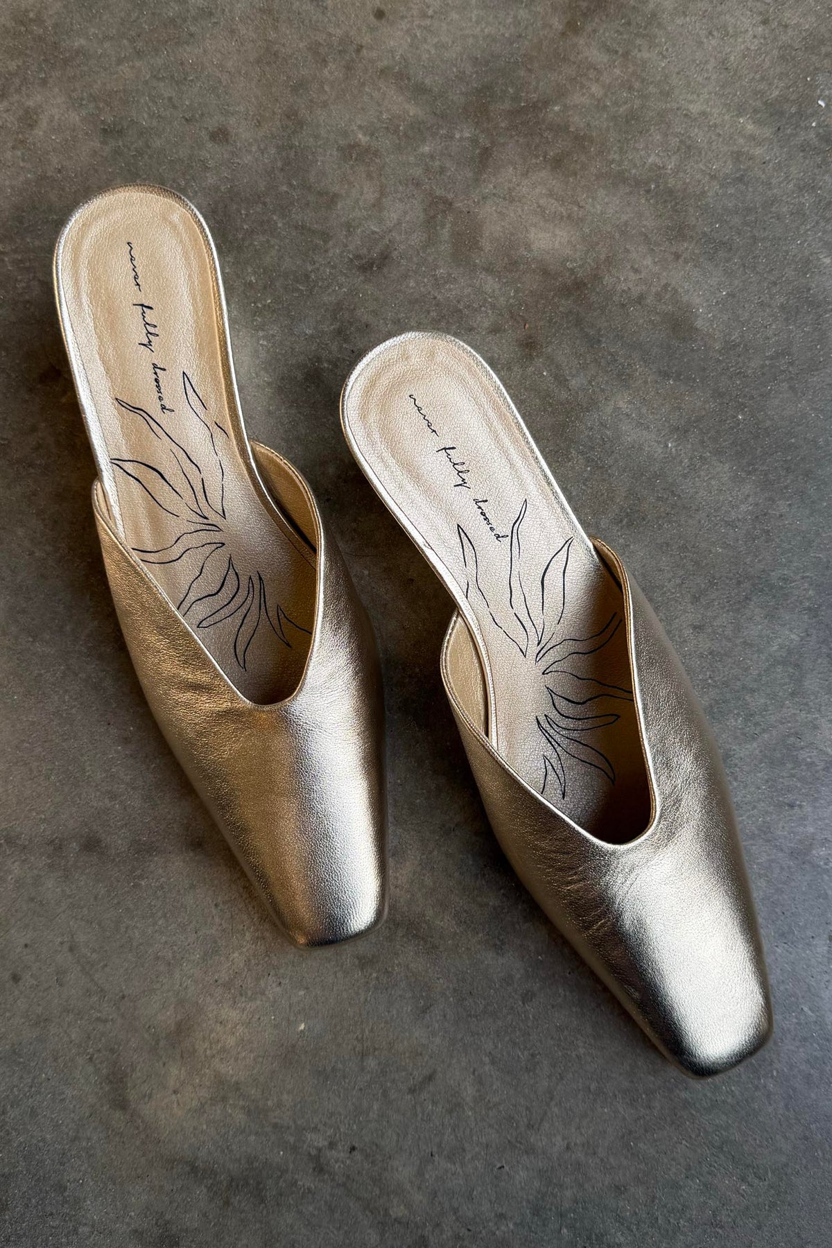 Gold Wedge Mule