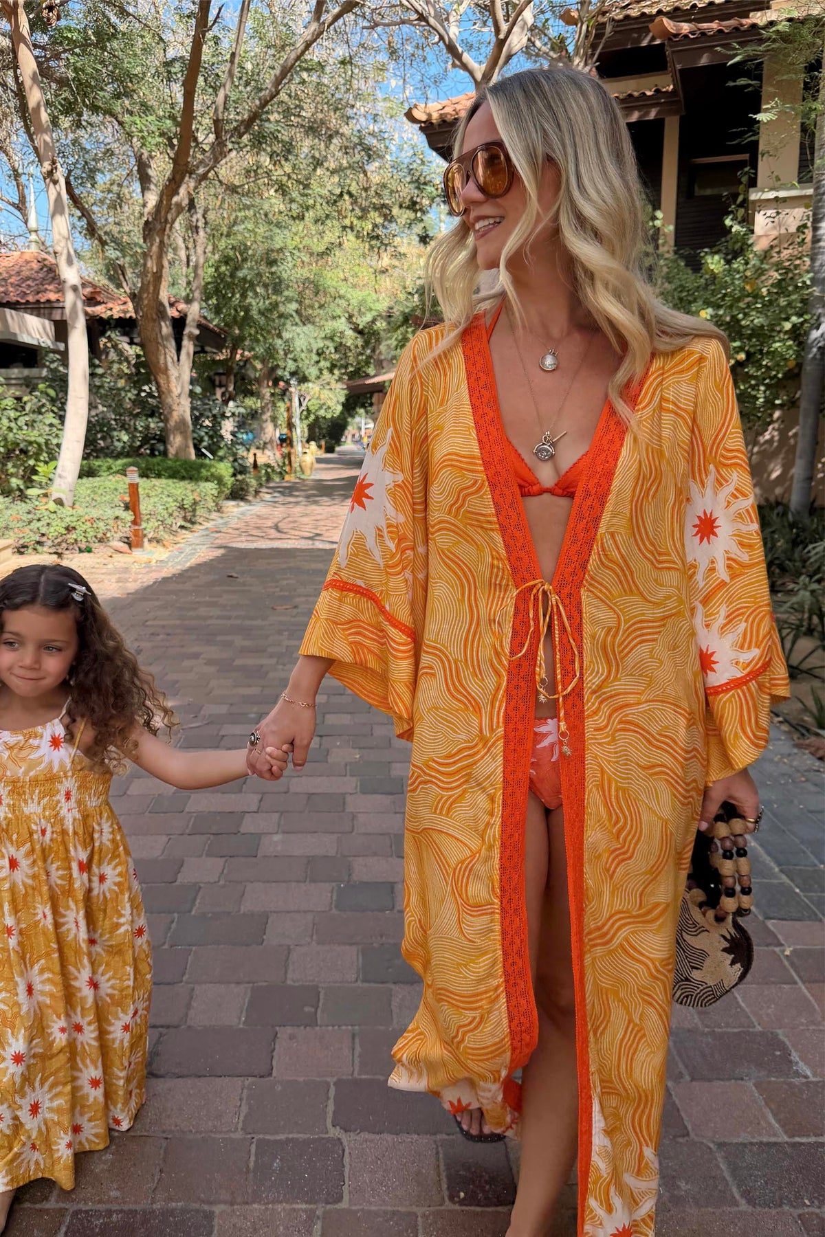 Yellow Sun Kimono with Beading