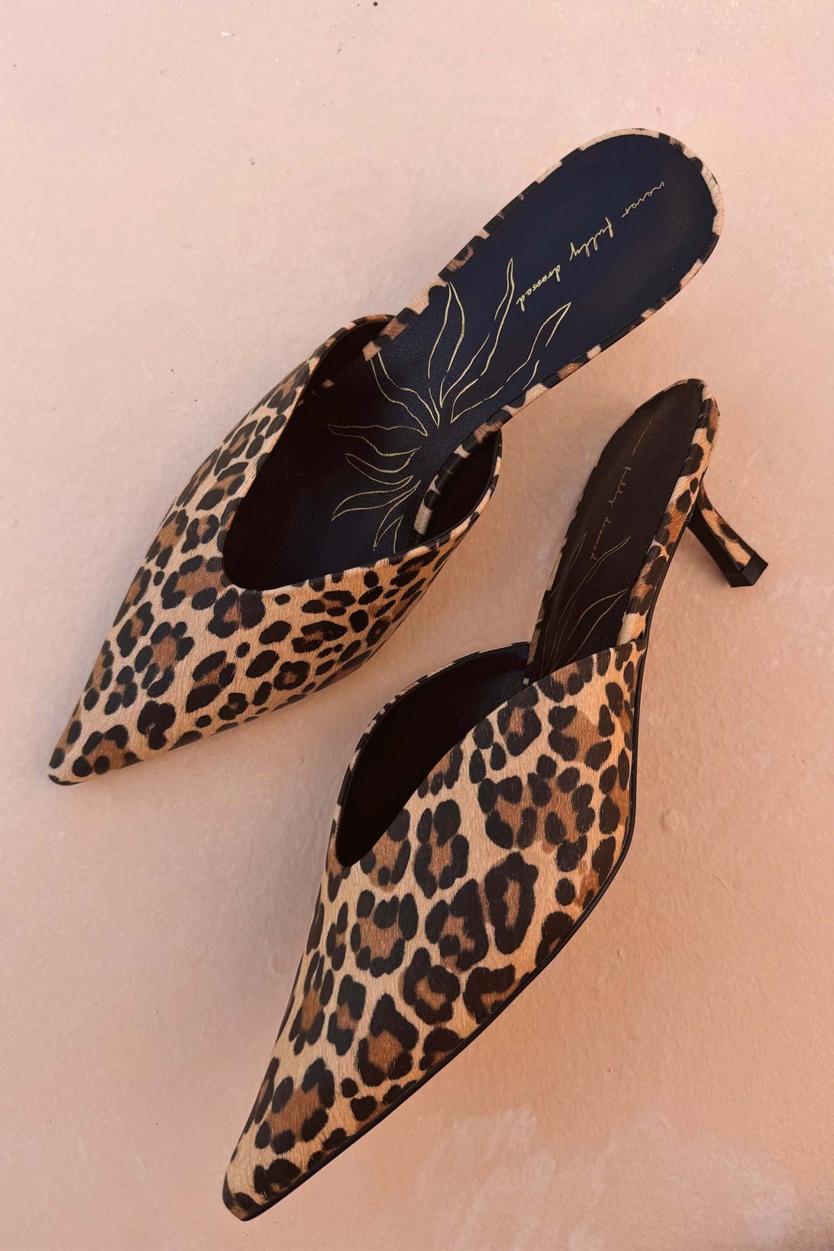 Leopard Heel Mules