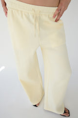 DOUBLE-KNIT COTTON BLEND WIDE LEG PANT