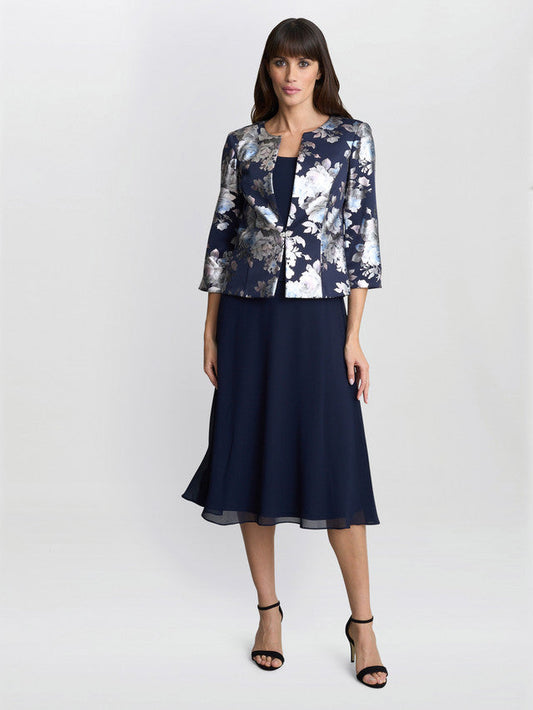 Gina Bacconi Sandra Floral Print Jacquard Jacket And Dress