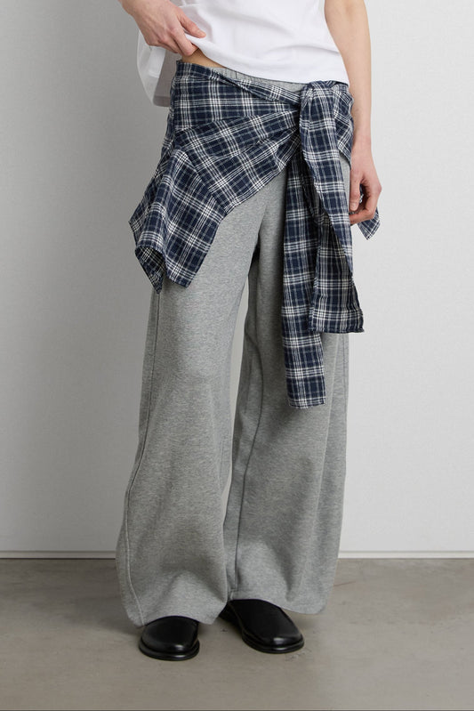 PLAID SCARF WITH TIE DETAIL