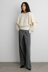 CHUNKY RIBBED CAPE SWEATER SET