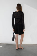 CREPE DRAWSTRING WAIST SHORT