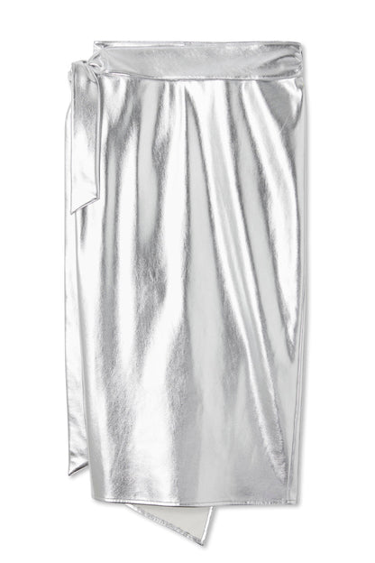 Silver Vegan Leather Jaspre Skirt