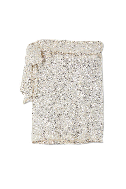 Silver Sequin Mini Jaspre Skirt