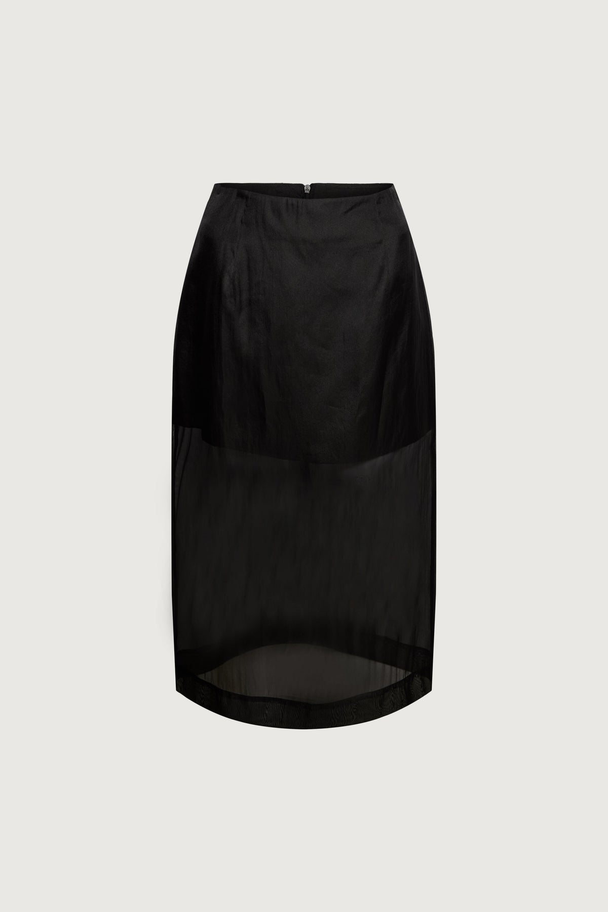 SHEER A-LINE MIDI SKIRT