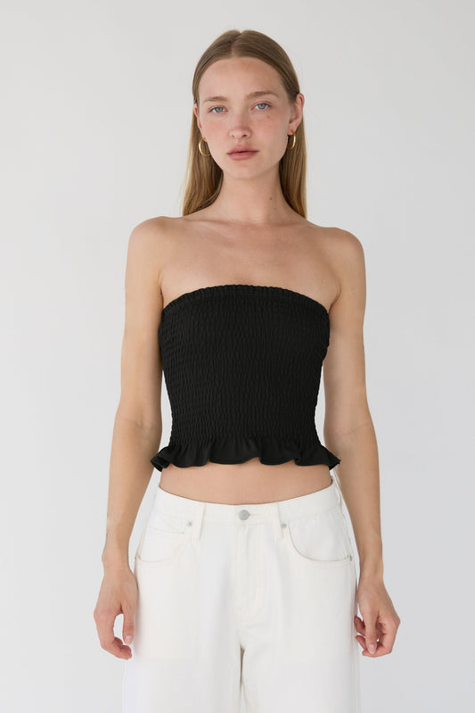 SMOCKED TUBE TOP