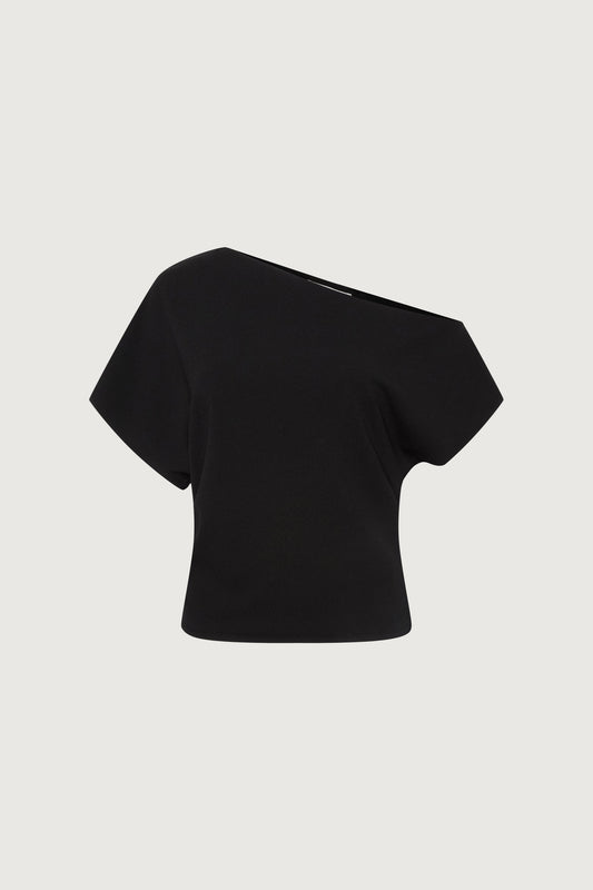 ASYMMETRICAL OFF SHOULDER TOP