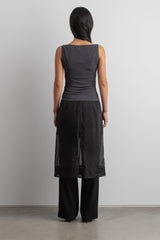 RUCHED HIGH NECK TANK TOP