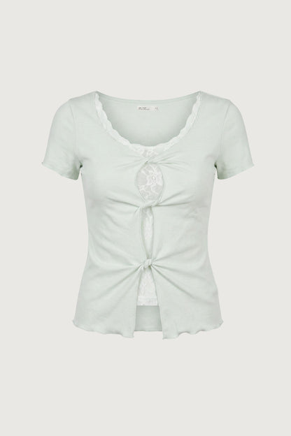 LAYERED LACE TOP WITH TWIST FRONT DETAIL