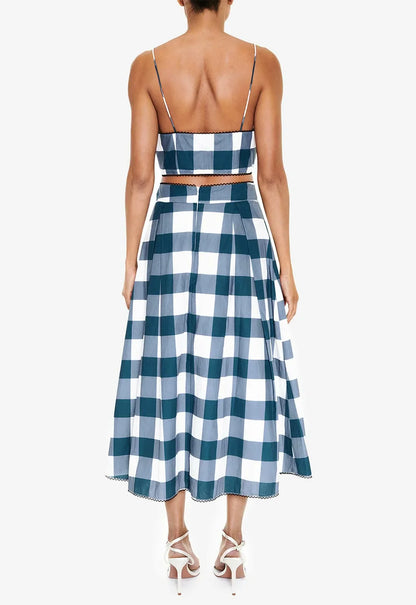 True Decadence Blue Check Cropped Top