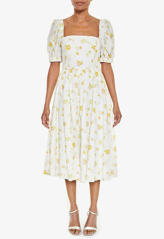 True Decadence Yellow Floral Tea Dress
