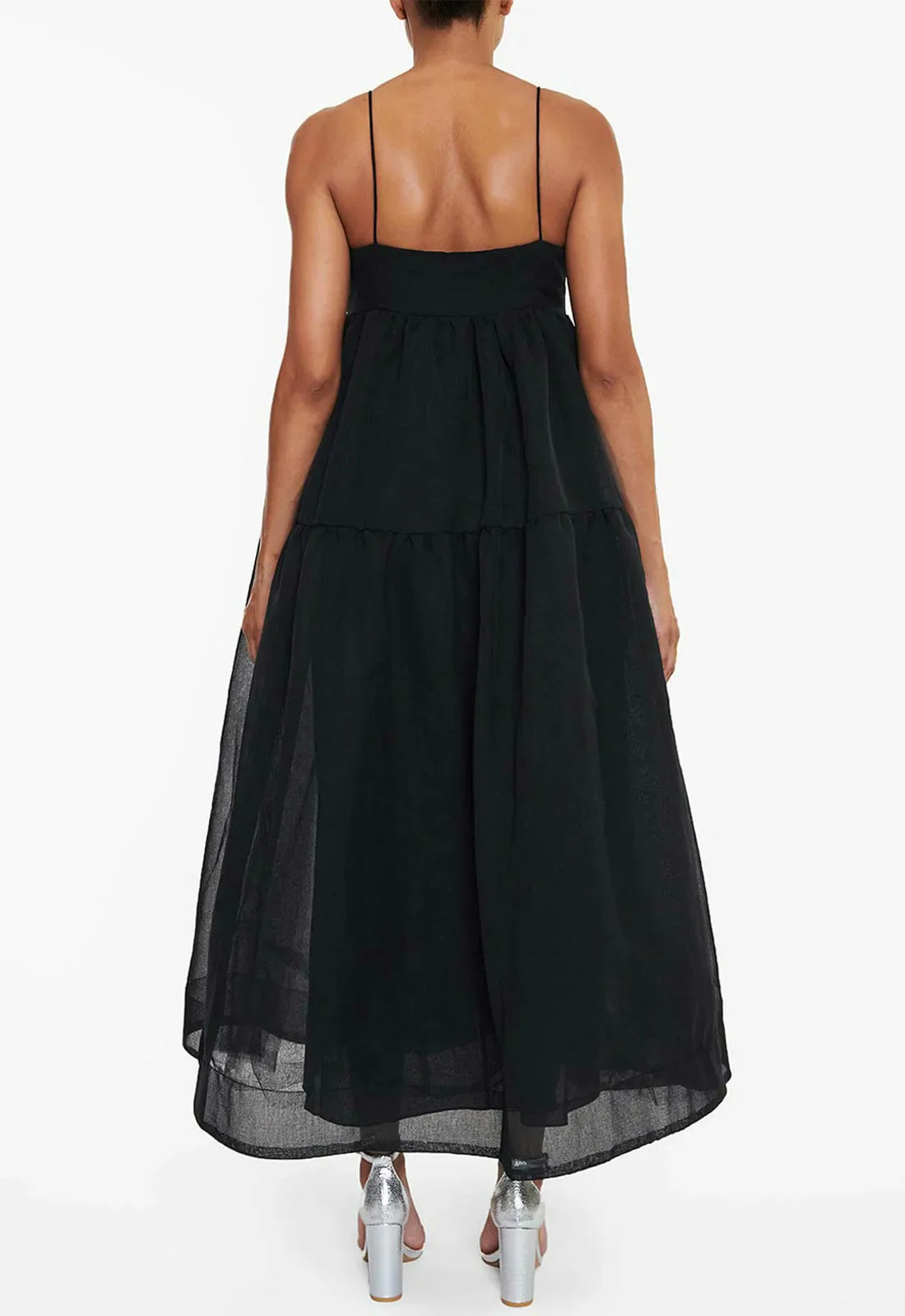 True Decadence Black Smock Midi Dress
