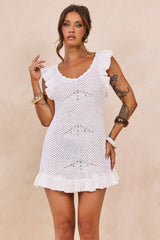 Bare Temptation Knit Mini Dress - White