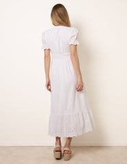 Embroidery Detail V-Neck Dress