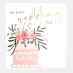 Cake With Flowers Wedding Card