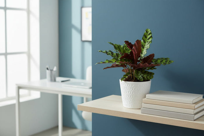 Calathea Rattlesnake plant in home office setting