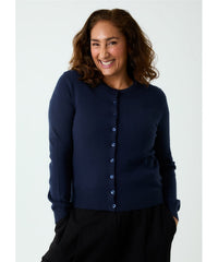 Cashmere Like Crew Neck Crop Cardi