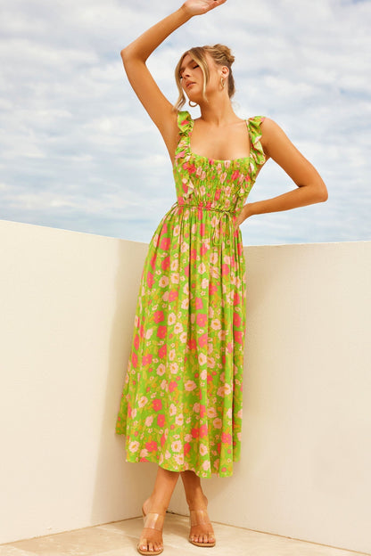 December Midi Dress - Green