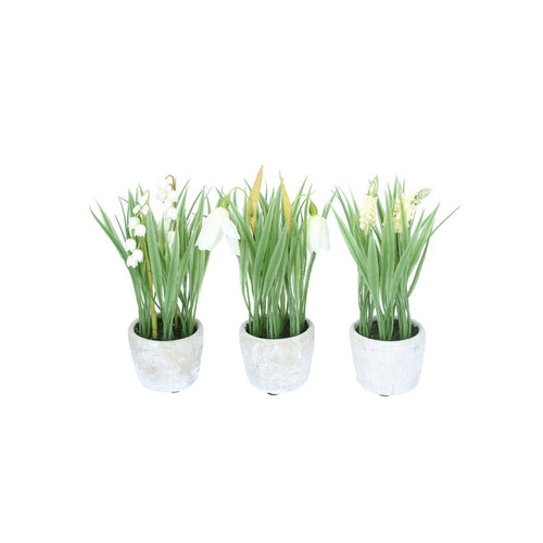 Faux Spring Flowers in Pot