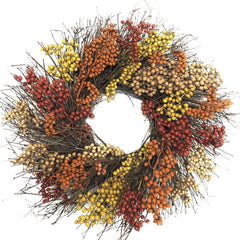 H Potter autumn ember dried wreath on white