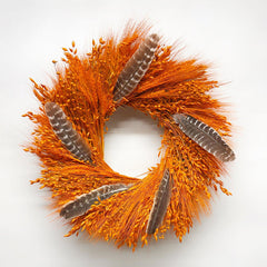H Potter harvest glow wreath on white