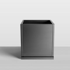 h potter gray square planter front view