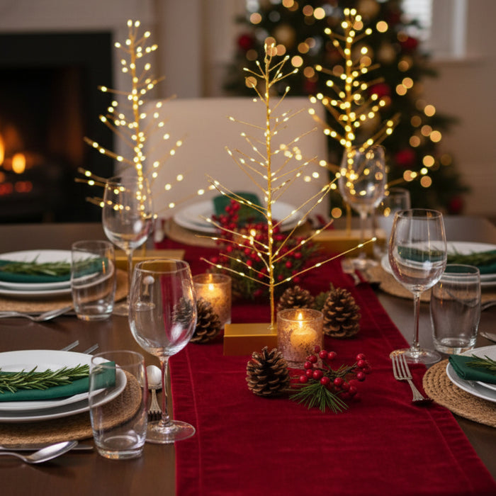 H Potter Festive 16" Tree Light – Gold Table Decoration