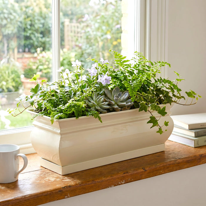 H Potter Herb Pot Indoor Window Succulent Planter with Drainage and Tray