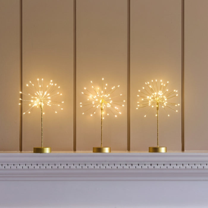 H Potter Mini Starlight Table Light – Gold 60-LED Battery Ornament with Timer