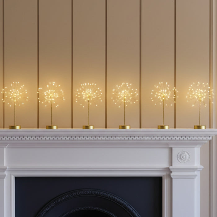H Potter Mini Starlight Table Light – Gold 60-LED Battery Ornament with Timer