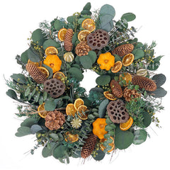 H Potter Preserved Fall Wreath – Autumn Orchard 20 Inch on white