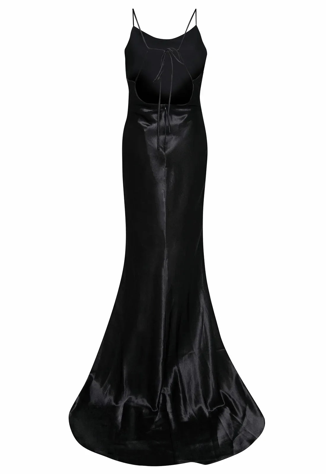 True Decadence Black Satin Slip Maxi Dress