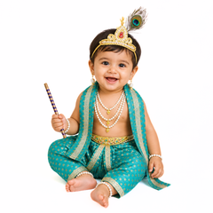 Krishna Dress for Baby Boy Kids Set of 10 Little Krishna Ji Kanha Janmasthmi Costume for Kids