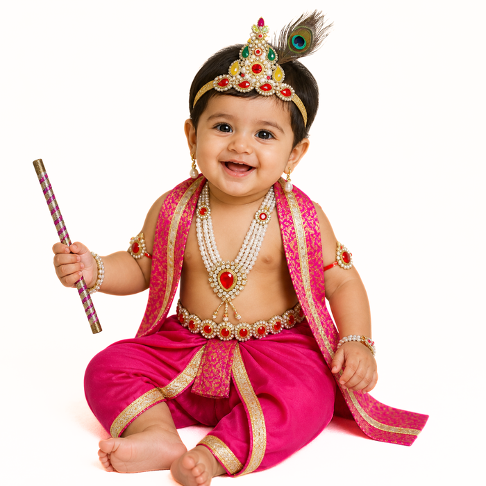 Krishna Dress for Baby Boy Kids Set of 10 Little Krishna Ji Kanha Janmasthmi Costume for Kids