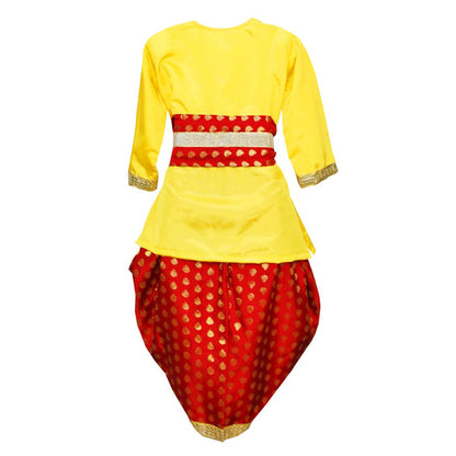 Krishna Dress for Baby Boy Kids Set of 10 Little Krishna Ji Kanha Janmasthmi Costume for Boys Kids (IMC20000-Rredboti)