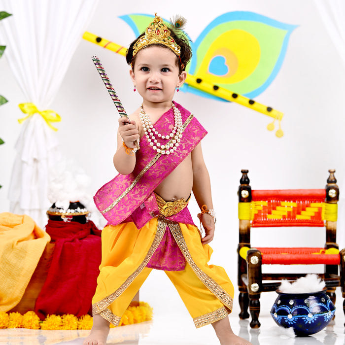 Krishna Dress for Baby Boy Kids Set of 10 Little Krishna Ji Kanha Janmasthmi Costume for Kids