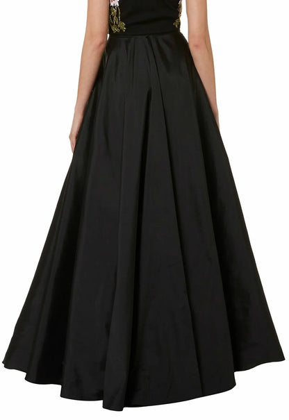Raishma Taffeta Maxi Skirt in Black