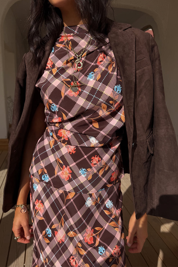 Check Floral Top