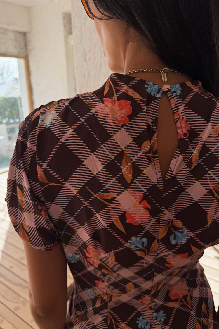 Check Floral Top