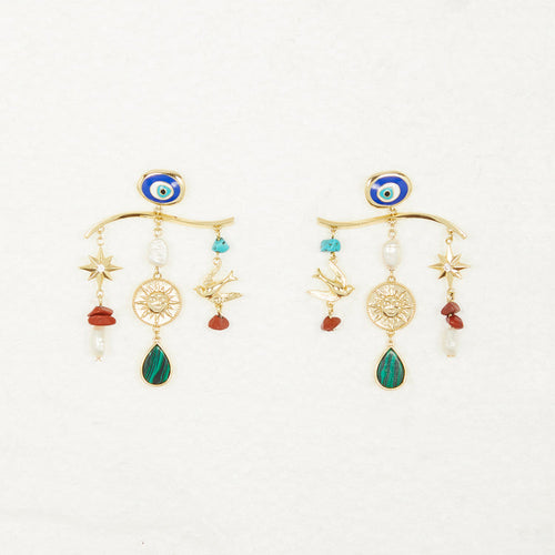 Gold Plated Balearic Charm Earring