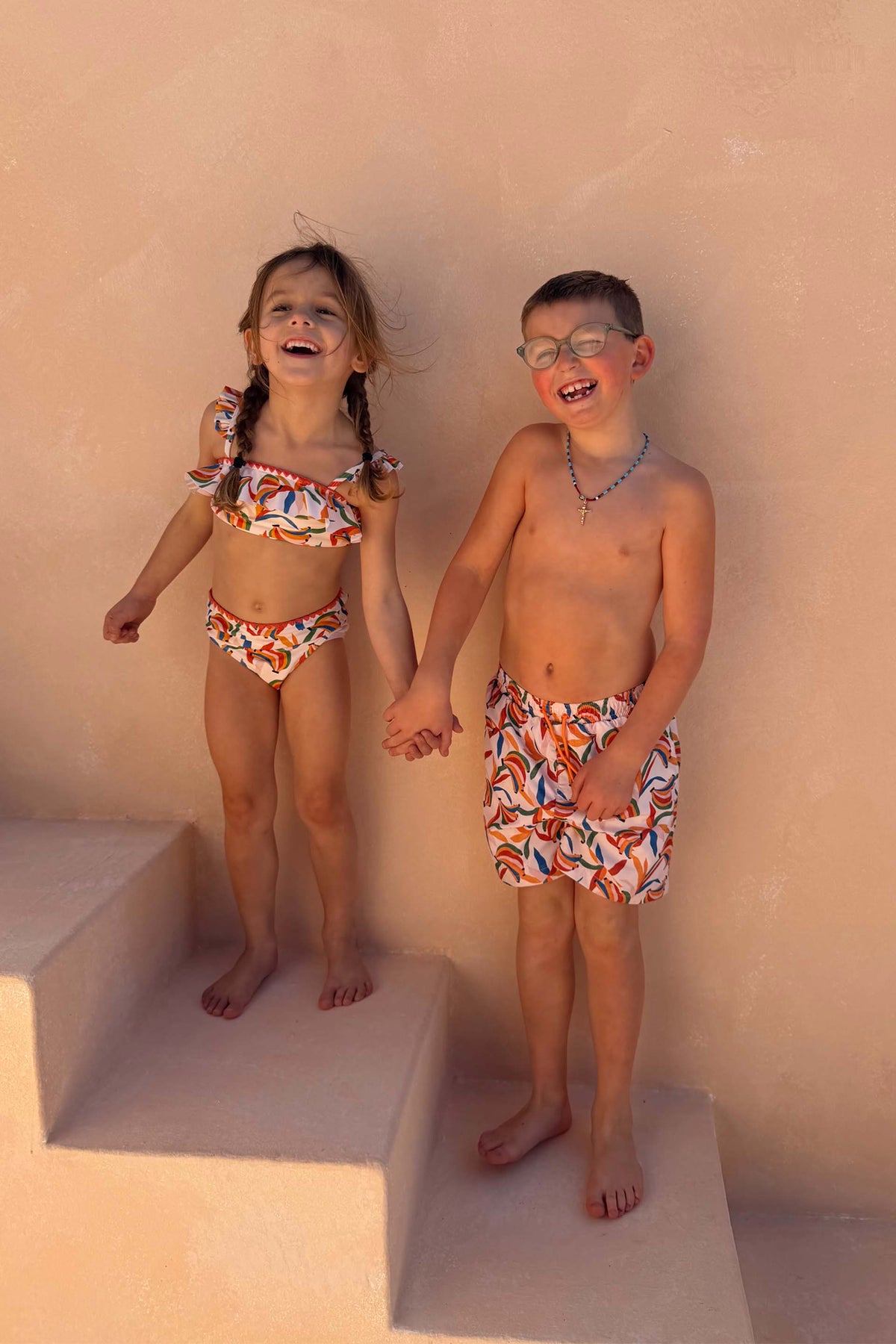 Boy's Banana Print Swim Shorts