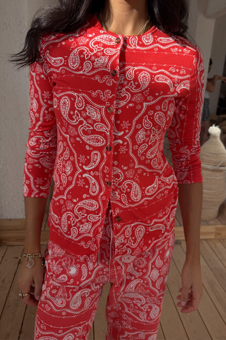 Red Bandana Alexa Cardigan
